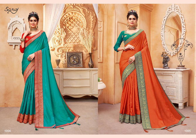 Saroj Alka Dola SIlk with Banarsi Border Latest Fancy Designer Rich Look Exclusive Saree Collection